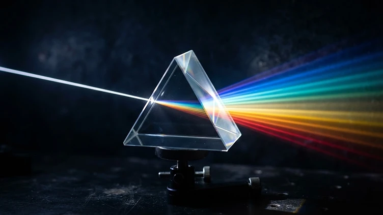 Prism refracting light into a spectrum — symbolising the analytical lens of AI in healthcare data
