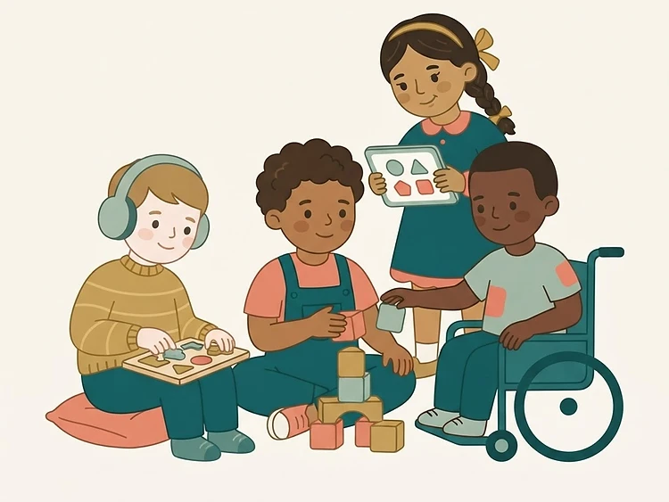 Children playing and learning together