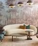 Curved boucle 3-seater sofa view 3