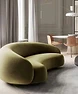 Curved boucle 3-seater sofa view 4