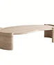 Travertine bean coffee table view 3
