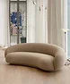 Curved boucle 3-seater sofa view 1