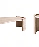 Travertine bean side table view 1