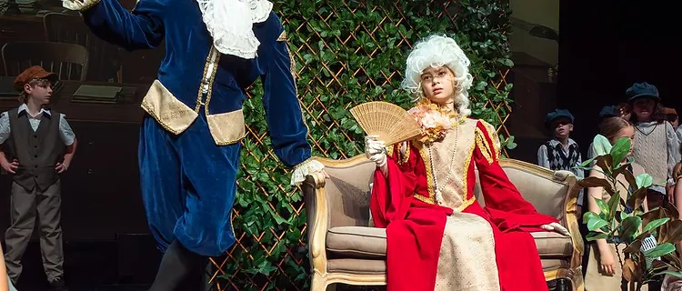 Period duelling scene from a school musical production