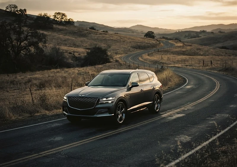 Recent sedan photographed in late day light