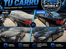 Black BMW sedan before and after a mobile detailing appointment by 213 Luis Mobile Detailing