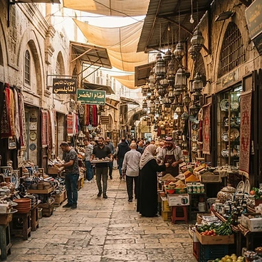 Stone alleyways of the old city of Nablus