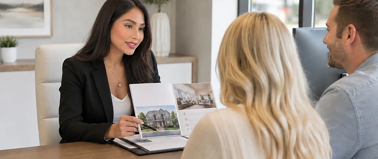 Samreen Al-Taher reviewing listings with clients