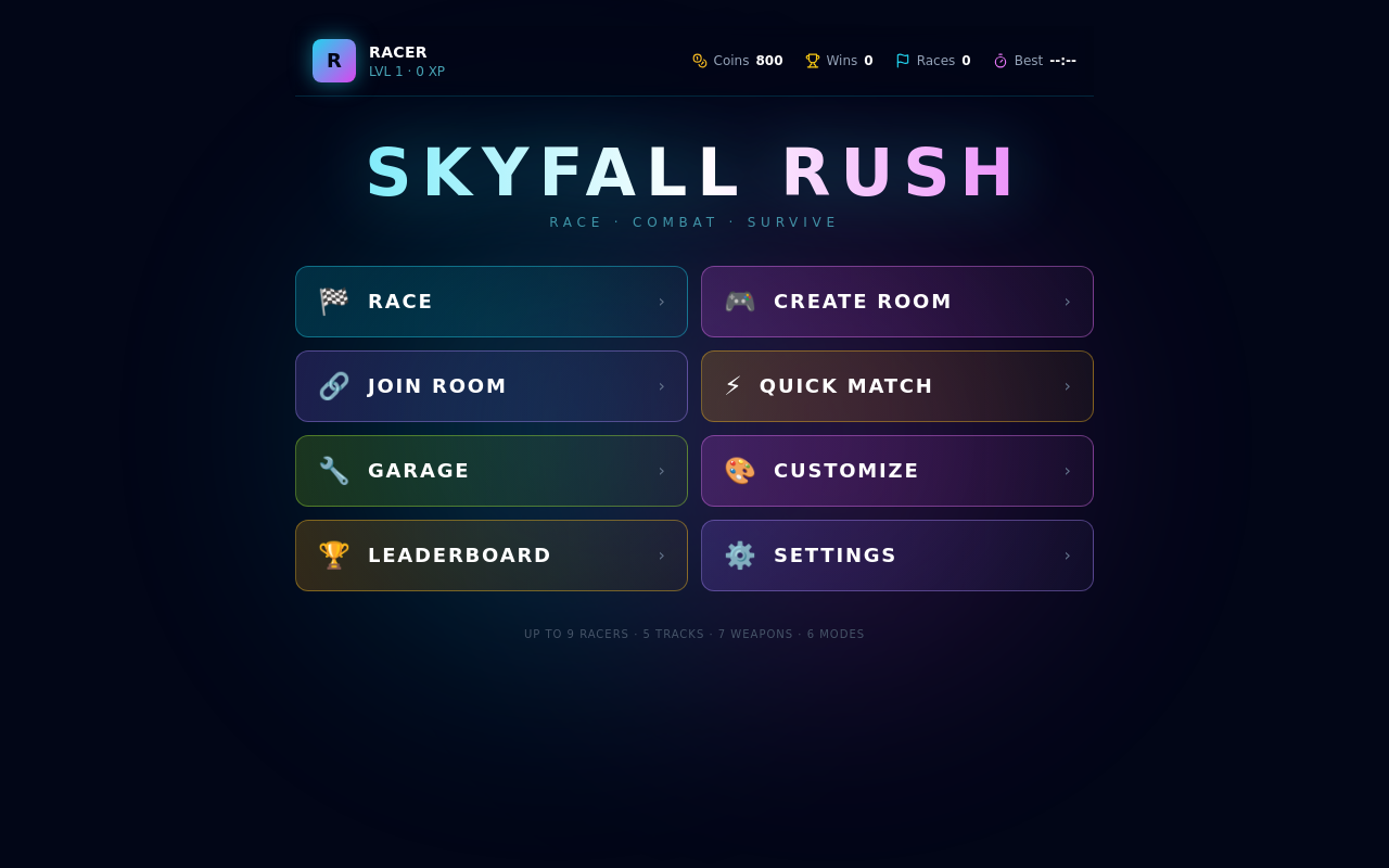 SkyFall Rush template preview