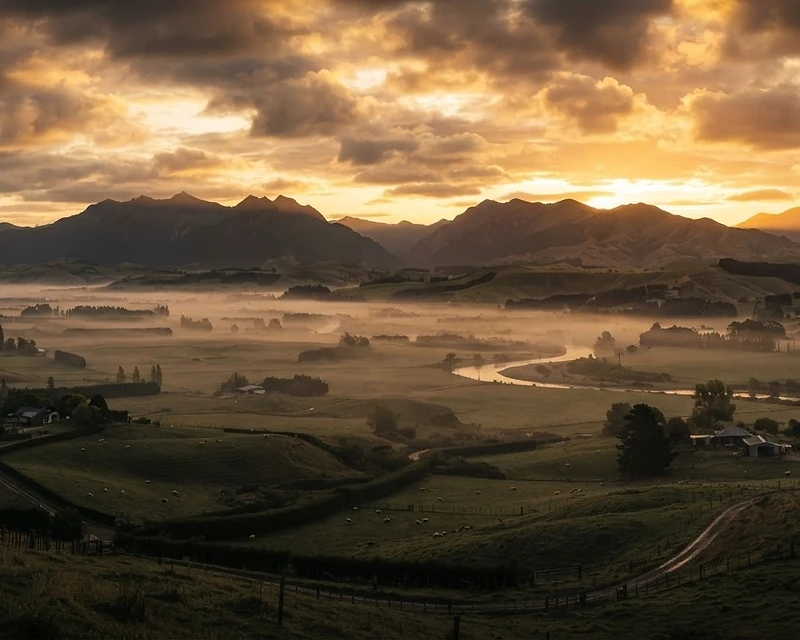 Wairarapa valley at dawn
