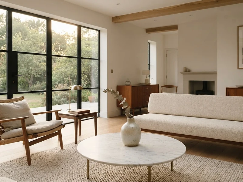 A sunlit, minimalist Hertfordshire living room
