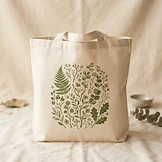 Botanical Canvas Tote