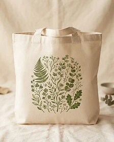 Botanical Canvas Tote