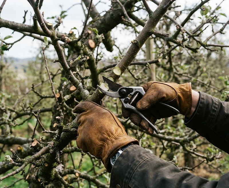 Taille d'un arbre fruitier à Dole avec sécateur pour maîtriser le développement