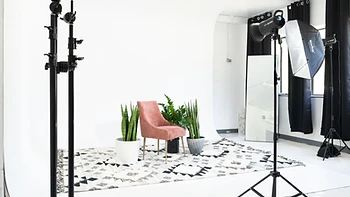 Cyc wall studio rental at The Plant Apothecary photo studio in Atlanta