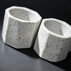 Hexagonal Terrazzo Pot Pair