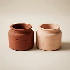 Hand-Cast Cement Vessel — Single