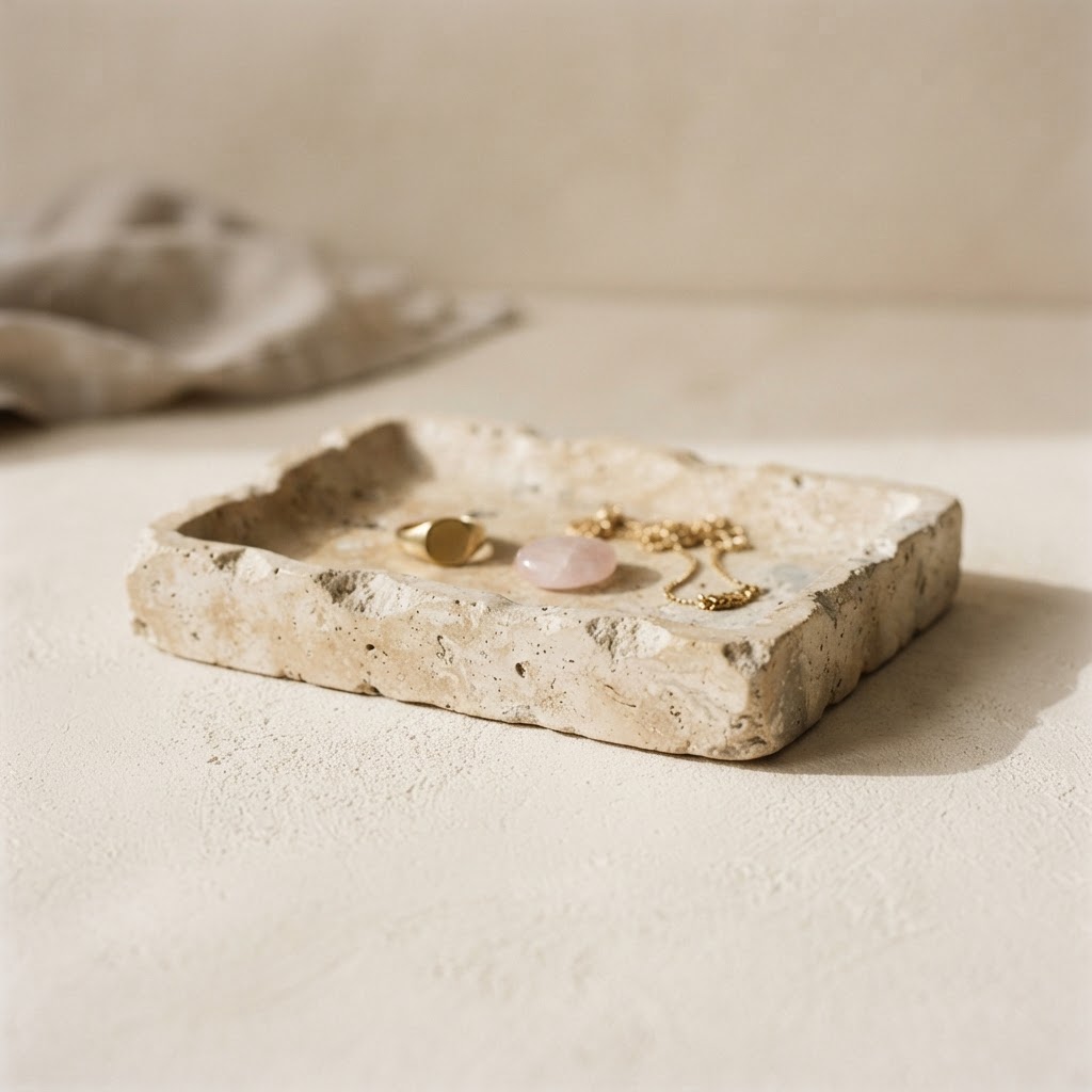 Travertine Trinket Tray