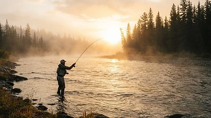 Fly fishing at dawn