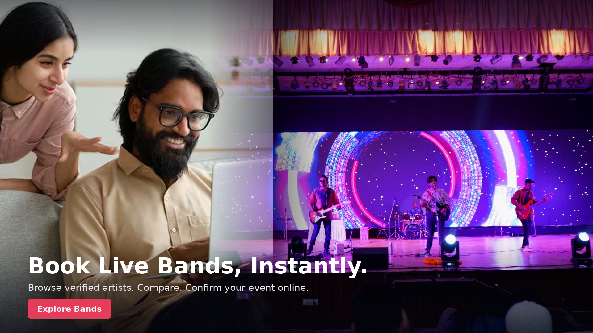 Book live bands and artists