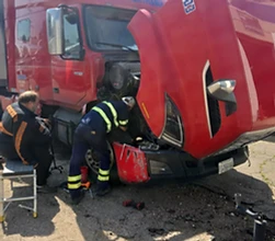 Roadside Volvo Engine Crew