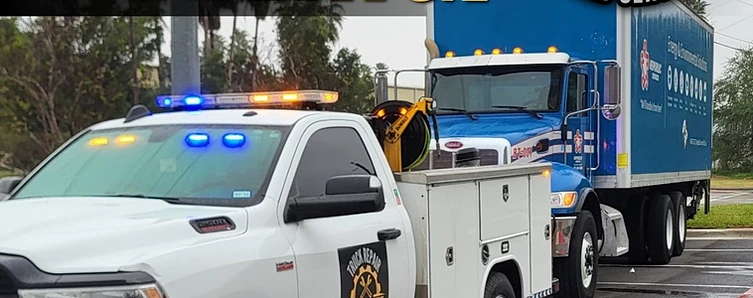 MTG Shops mobile diesel mechanic service truck on a roadside semi truck repair call on US 75 in McKinney, TX
