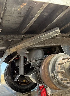Trailer wheel-end repair in progress