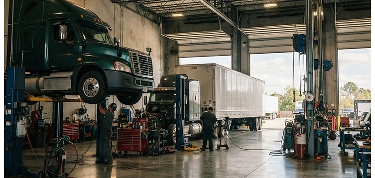 MTG Shops heavy-duty truck and trailer repair shop service bays