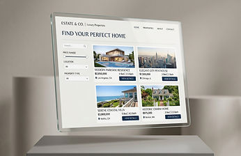 Real estate agency website design concept