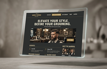Premium barber shop website design concept