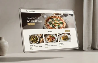 Local restaurant website design concept