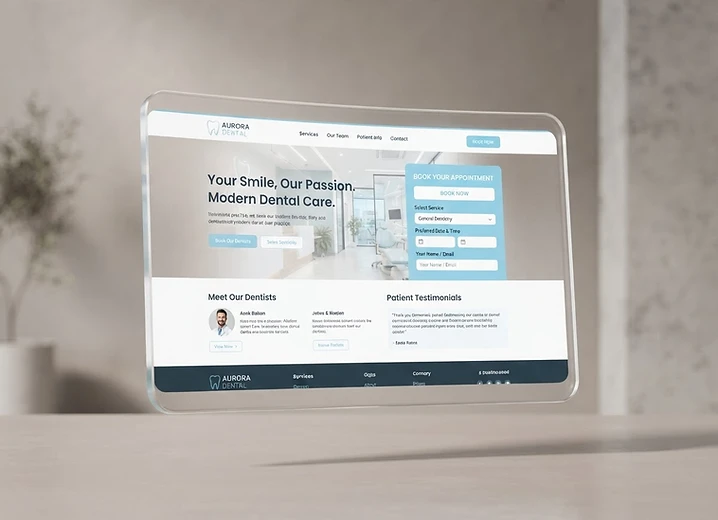Dental practice website design concept