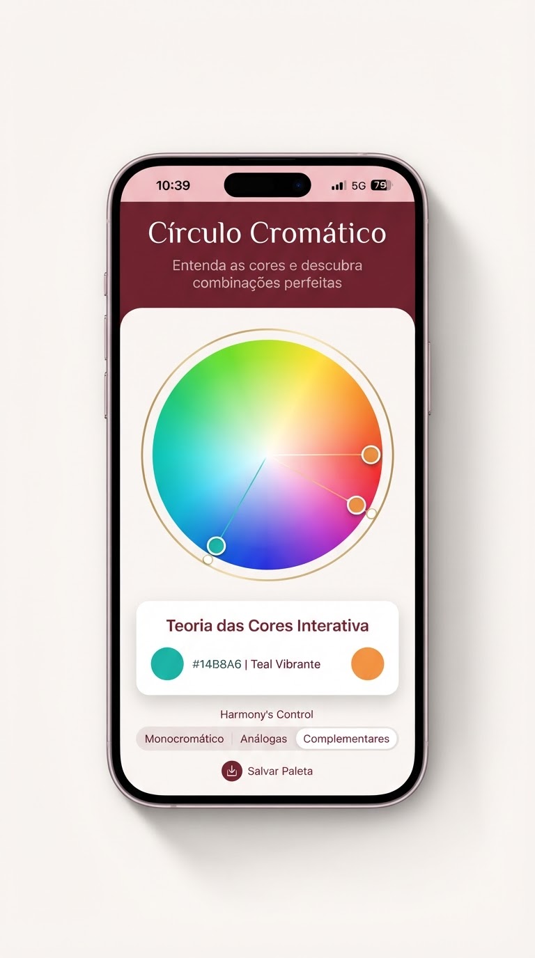Tela do aplicativo Marilena Consultora: Círculo Cromático