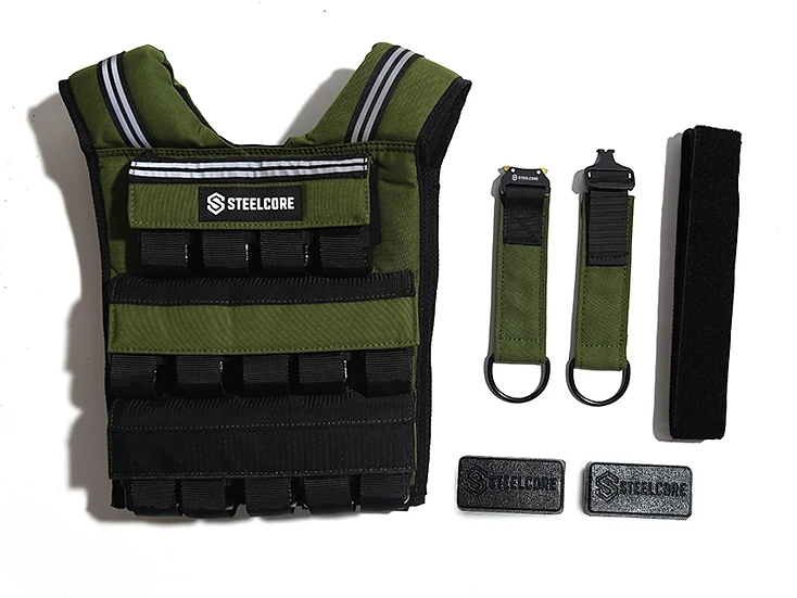SteelCore 30kg Vest — Green Army — Complete Kit — In The Box
