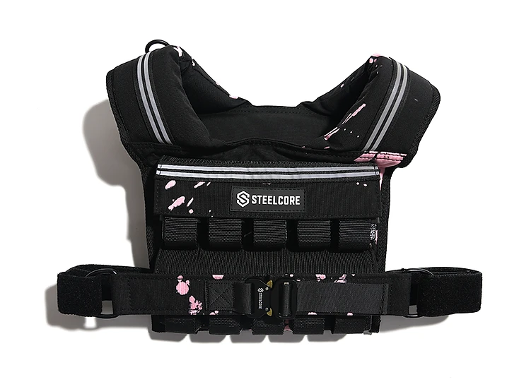 SteelCore 20kg Vest — Pink Camo — Front View