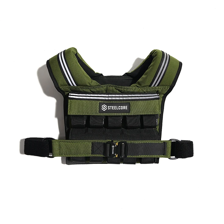 SteelCore 20kg Vest — Green Army — view 1