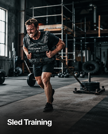SteelCore weighted vest used for Sled Training