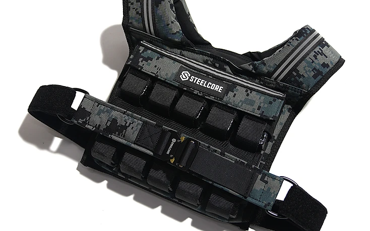 SteelCore 20kg Vest — Camouflage — Three-Quarter View