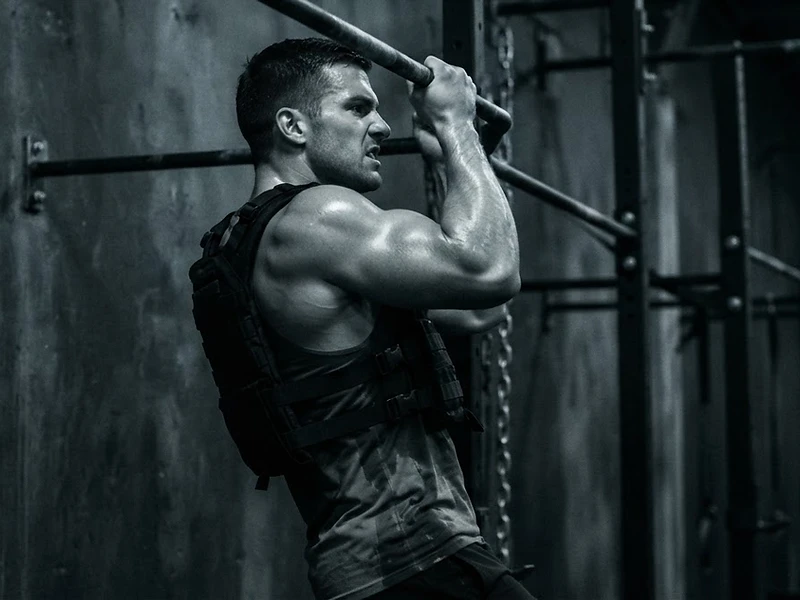 Athlete training in a SteelCore weighted vest