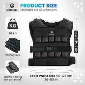SteelCore 20kg Adjustable Weighted Vest thumbnail 3