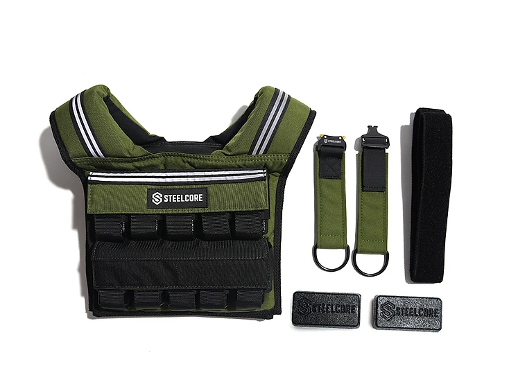 SteelCore 20kg Vest — Green Army — Complete Kit — In The Box