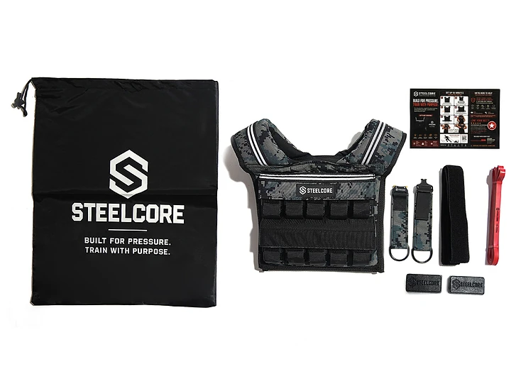 SteelCore 20kg Vest — Camouflage — Full Kit With Carry Bag