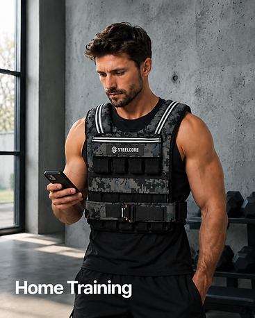 SteelCore weighted vest used for Home Training