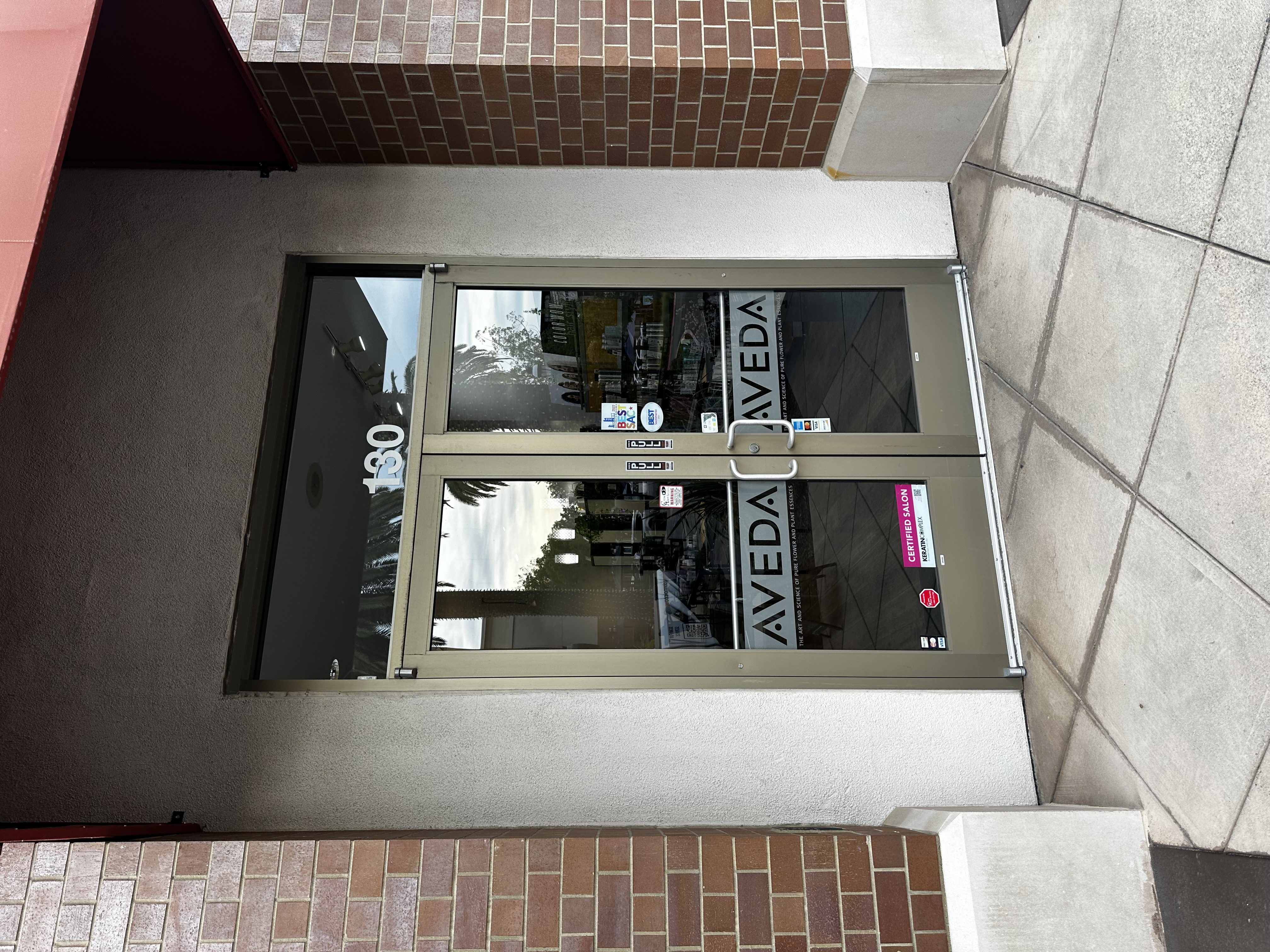 Aluminum Storefront Entrance — Salon — Guardian Door LLC project in Roseville, CA