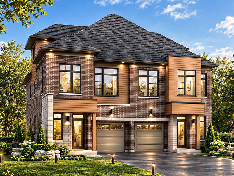 Flair Collection semi-detached homes at Esprit Newmarket — new homes in Newmarket, Ontario.