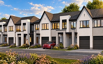 Artist's concept of traditional townhomes in Aurora, Ontario