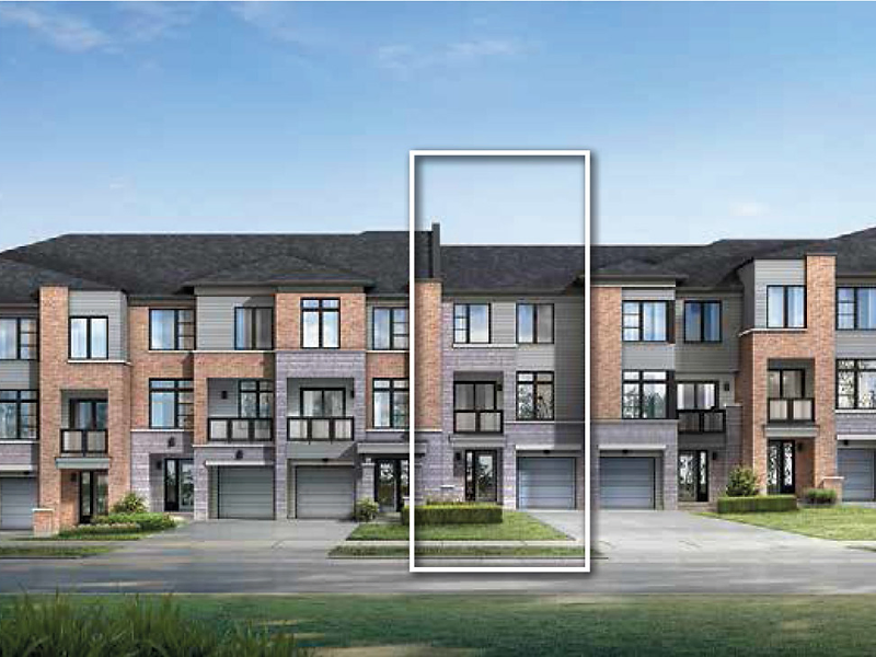 Artist's concept exterior rendering of Urban Collection townhomes at Esprit Newmarket
