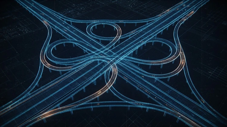 Aerial highway interchange blueprint