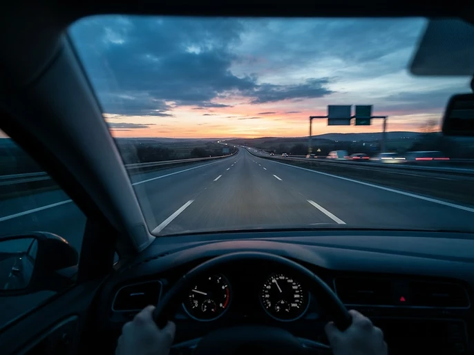Open motorway at dawn