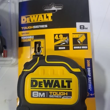 מטר מגנטי טווח מדידה 8 מטר סרט מדידה דו צדדי DeWalt ToughSeries DWHT36928